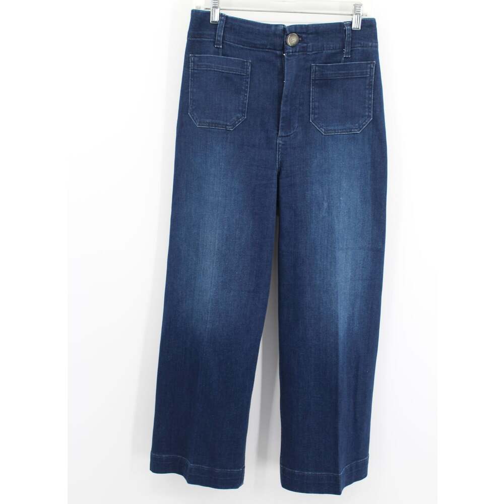 Pilcro Anthropologie Jeans Womens 29 The Skipper Dark Wash Denim Wide Leg Crop